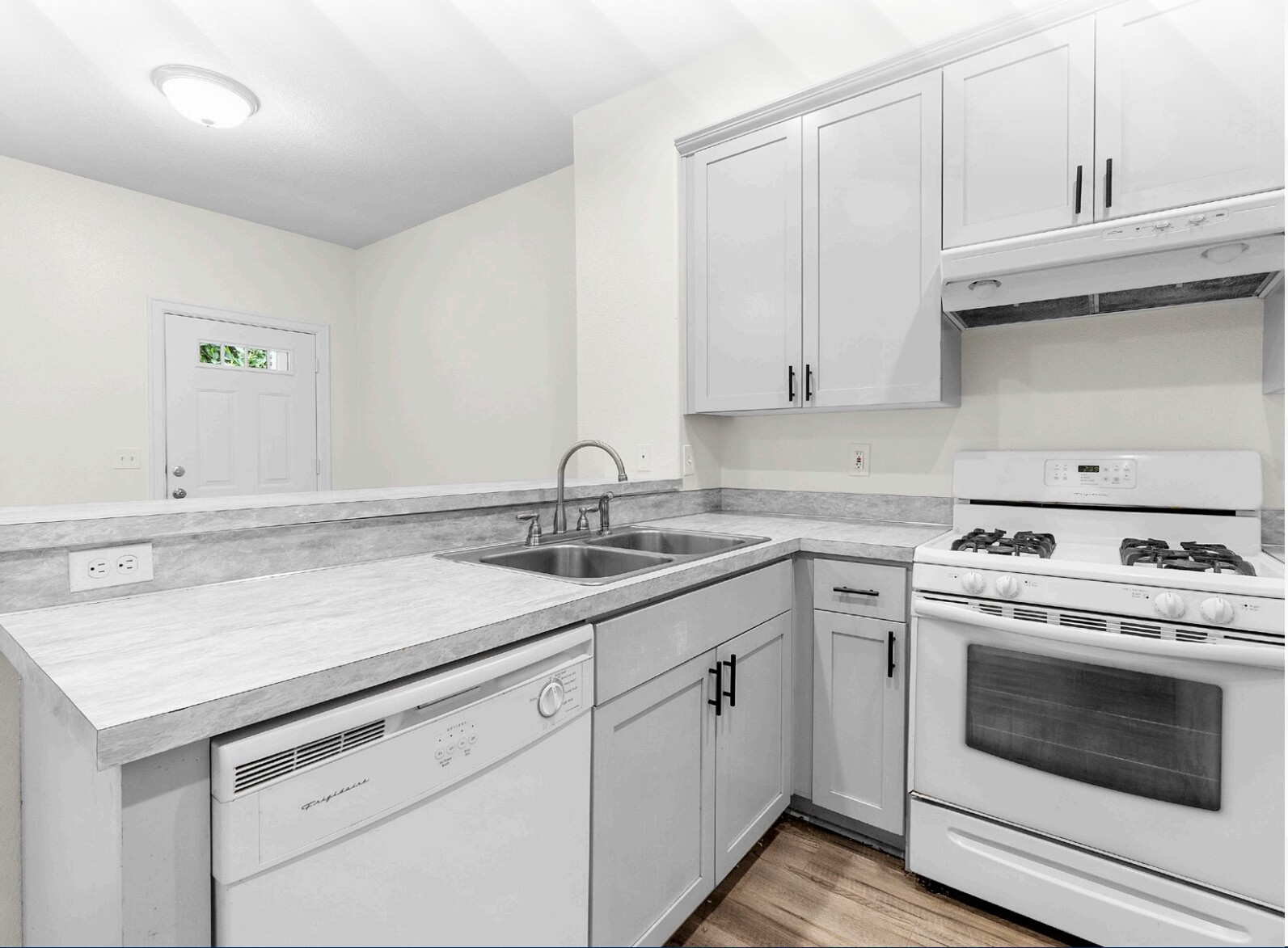 Open kitchen and living area